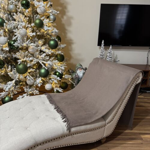 Loro Piana Cashmere Throw Blanket 60” X 74” Embroidered Logo