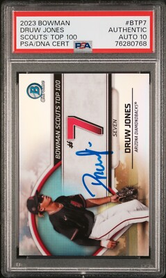 2023 Bowman Chrome Scouts Top 100 Refractor Druw Jones RC Rookie 