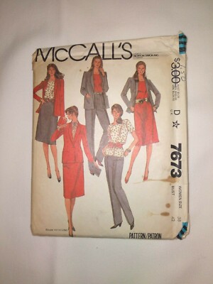 McCALL'S VINTAGE MISSES JACKET TOP BLOUSE SKIRT PANTS PATTERN - 7673 | eBay