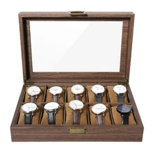 10 Slots Watch Box Wooden Watch Case Jewelry Organizer Display Case Storage Gift