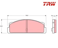 Brake pad set, disc brake TRW GDB107 for Fiat 132 124