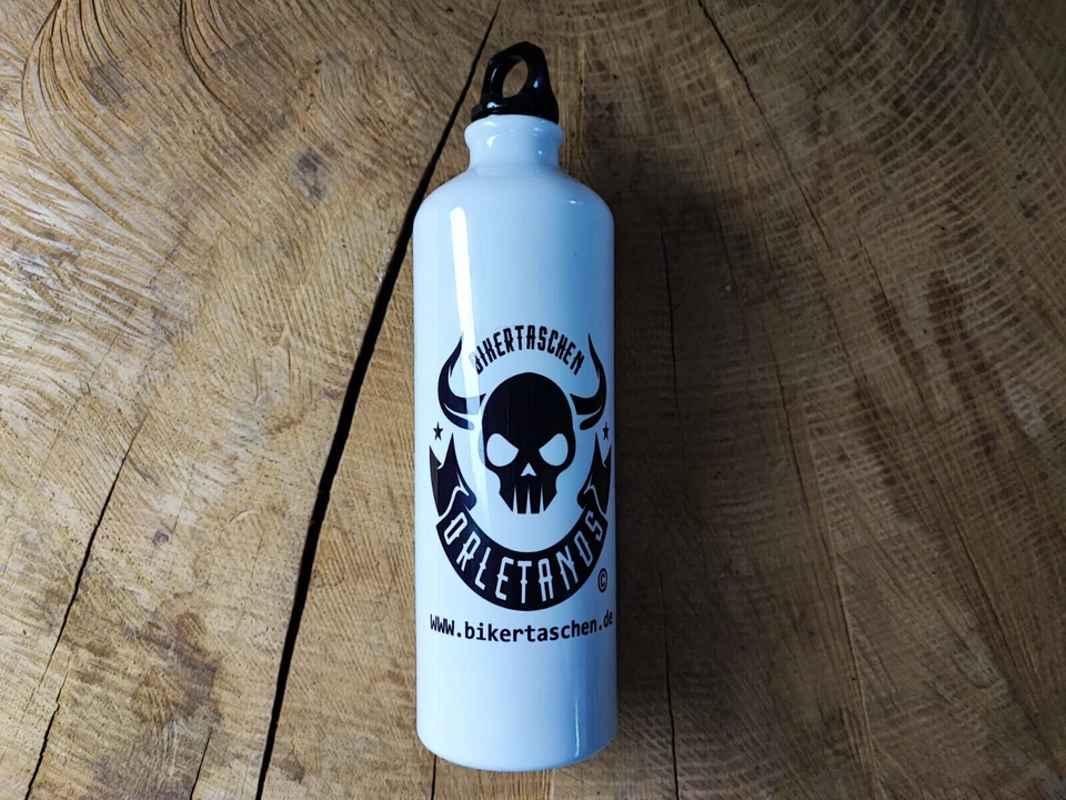 Benzinflasche Aluminium 800ml Blanc Crâne Orletanos Aluminium Bouteilles Essence - Photo 1/4