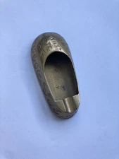 Brass Shoe Ashtray Miniature Feminine Dainty Etched Brass