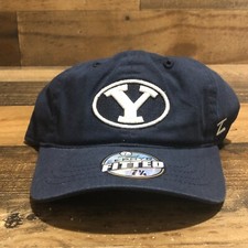BYU Cougars Hat Cap Mens Fitted 7 1/4 Blue White NCAA Football Zephyr - NWT