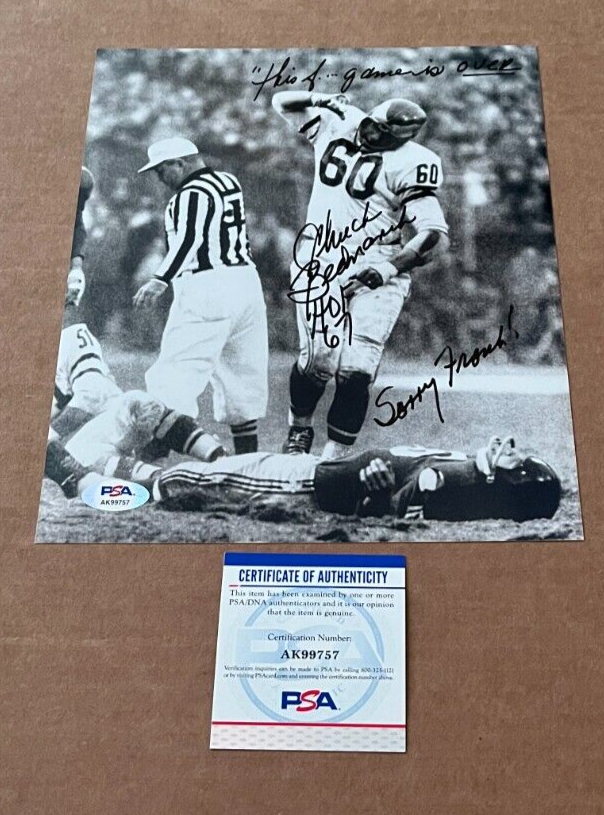 Chuck Bednarik Autographed Signed Philadelphia Eagles 8X10 Photo W/Hof67 PSA/DNA