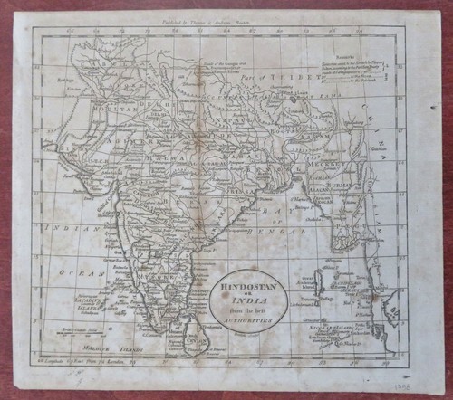 India British Raj Calcutta Bombay Agra Delhi Madras 1796 Doolittle engraved map - Picture 4 of 4