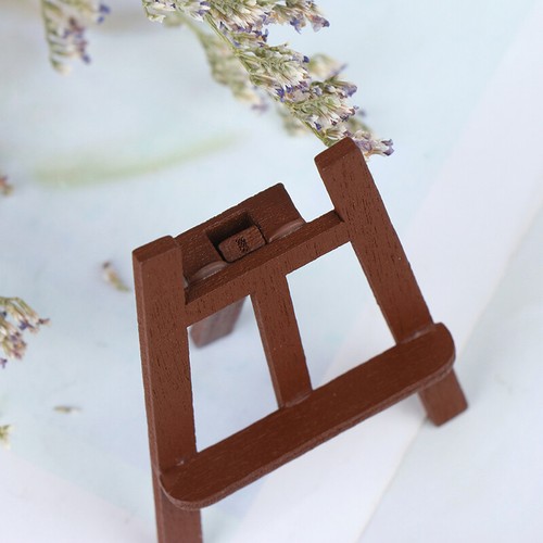 New 1:12 Dollhouse Miniature Mini Wood Painting Easel Doll Accessories Furnit AT - Picture 7 of 11