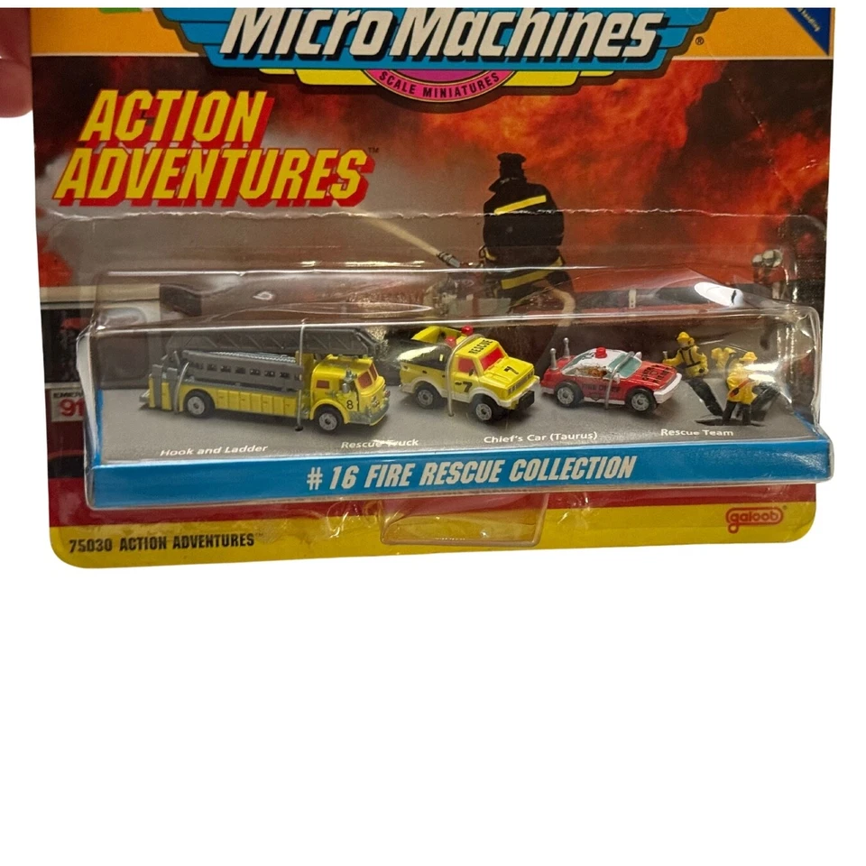 Vintage 1993 Micro Machines Fire Rescue Collection #16 Galoob New Sealed MOC - Image 4 of 4