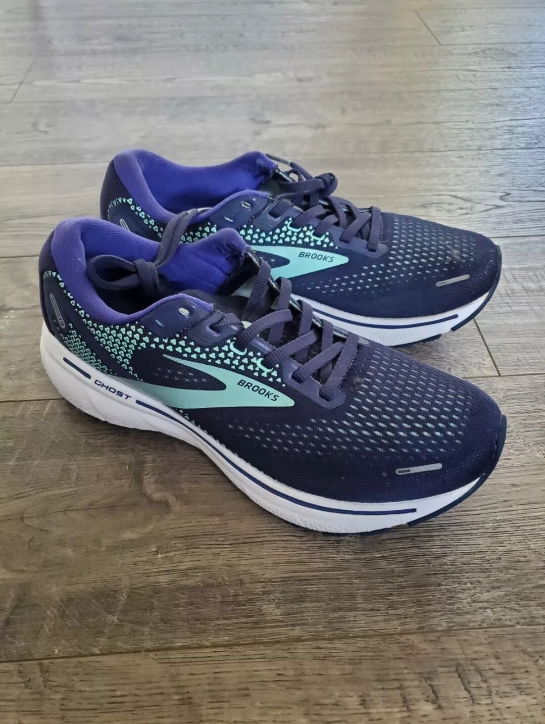 Brooks Womens Ghost 14 Peacoat/Yucca/Navy Running Shoes Size 9 eBay