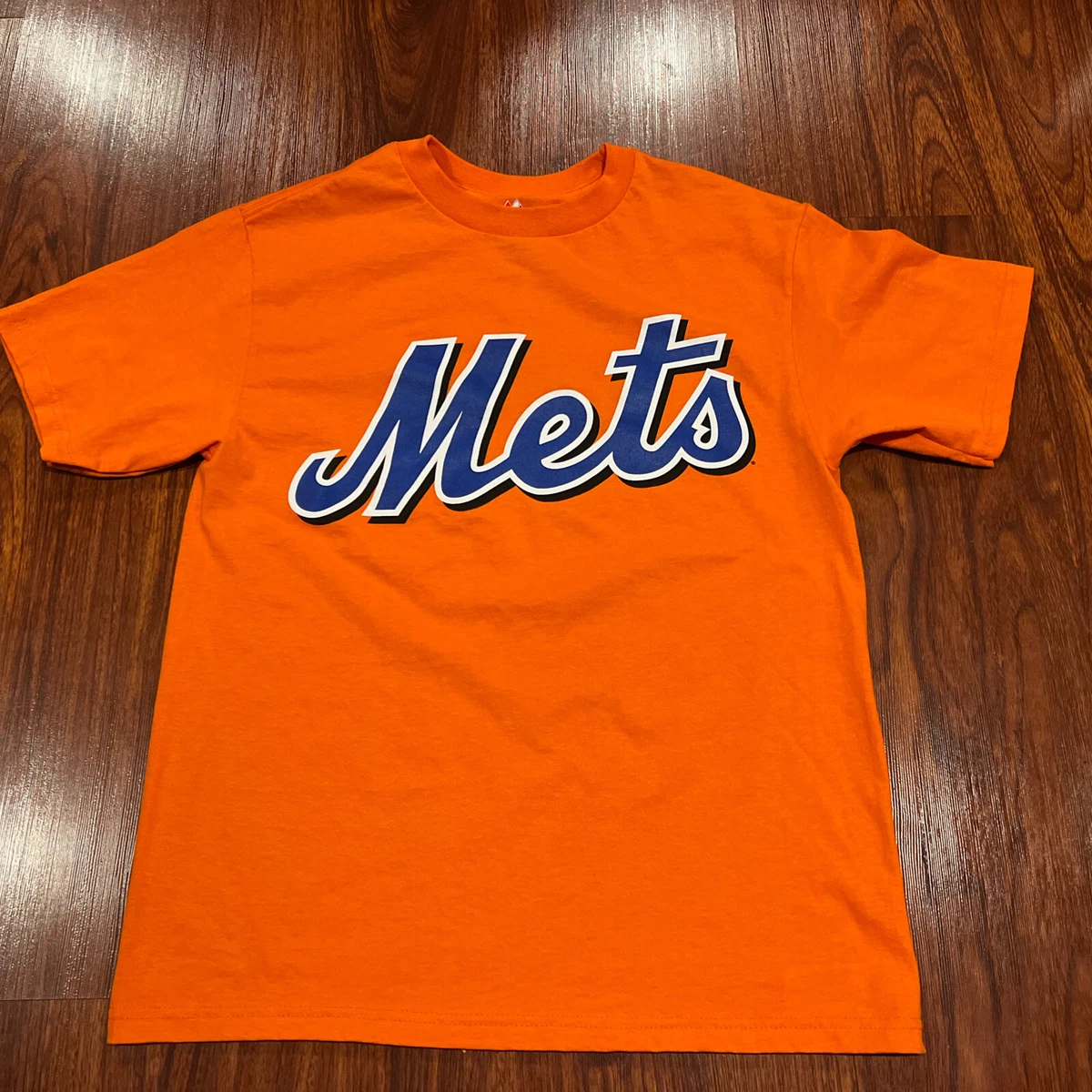 Majestic Youth New York Mets Orange Jersey Shirt Large L Baseball Boys