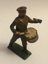 VERY RARE ANTIQUE JOHN HILL & CO WWI TOMMY DRUMMER DRUM LEAD SOLDIER