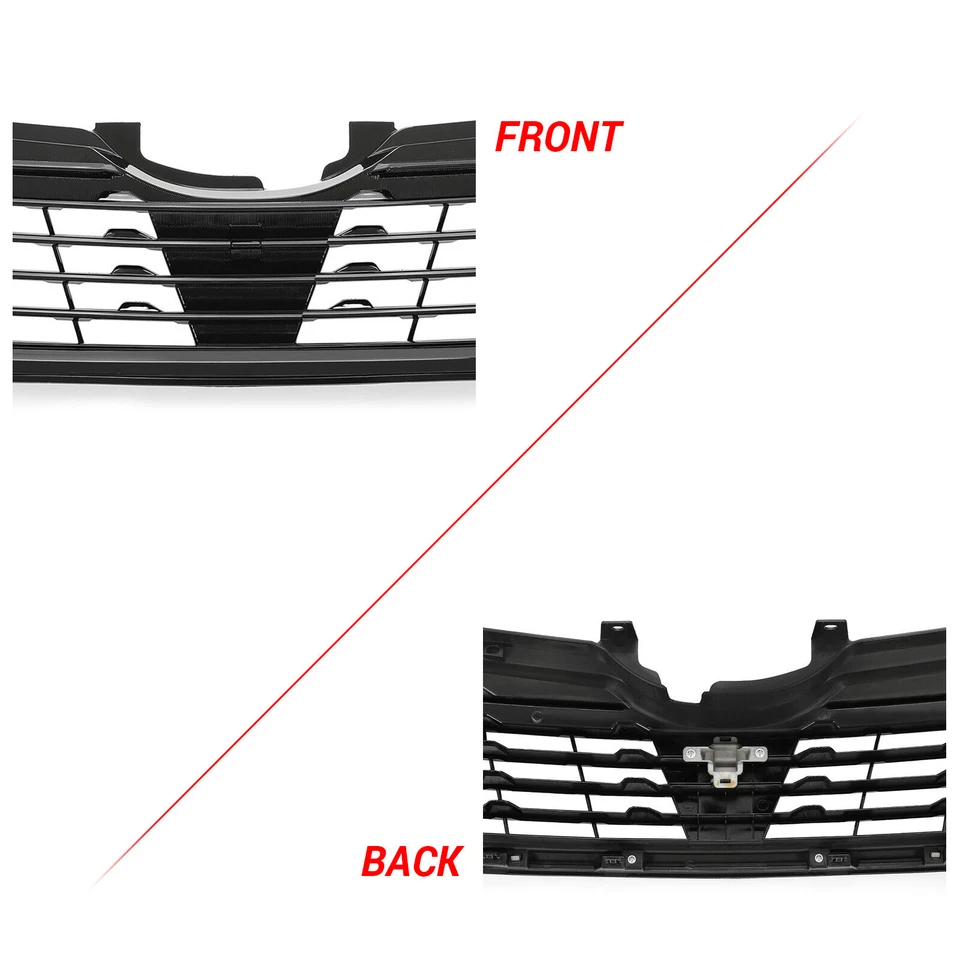 Parrilla superior delantera negra brillante para Subaru Forester 2019 2020 2021 estilo malla Foto 3 de 4