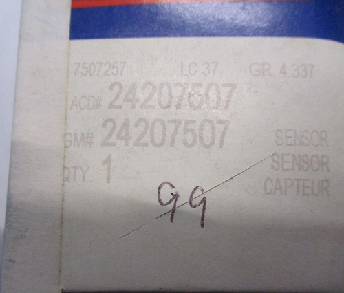 AC DELCO 24207507 TRANSMISSION SPEED SENSOR - Picture 2 of 2