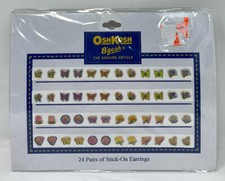 Vintage RARE Oshkosh B  gosh Stick on Earrings Stickers 24 Pairs Flower Butterfly