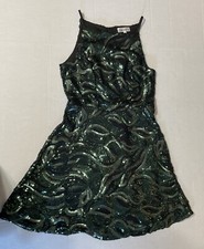 Honey And Rosie Emerald Green Sequin Sleeveless Dress-Short-Size 5-clean!