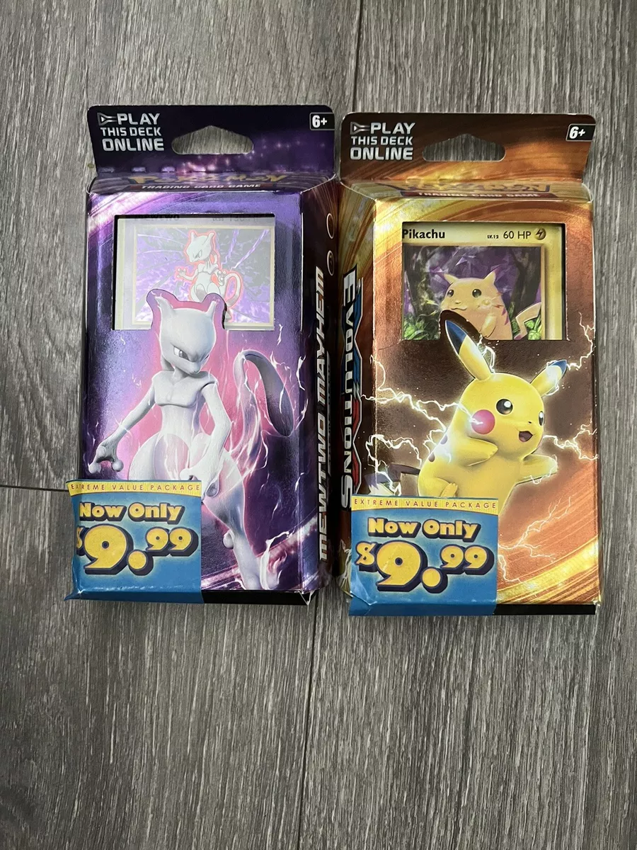  Pokemon Mewtwo & Pikachu XY Evolutions TCG Card Game Decks - 60  Cards Each : Toys & Games