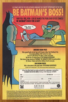 1993 DC Comics Batman The Animated Series Print Ad&frasl;Poster Fox Kids Promo  Art 90s | eBay