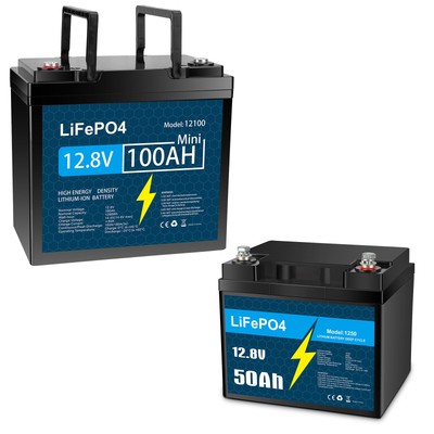 12V 50Ah 100Ah LiFePO4 Lithium Battery, Built-in Smart BMS, for Off-grid