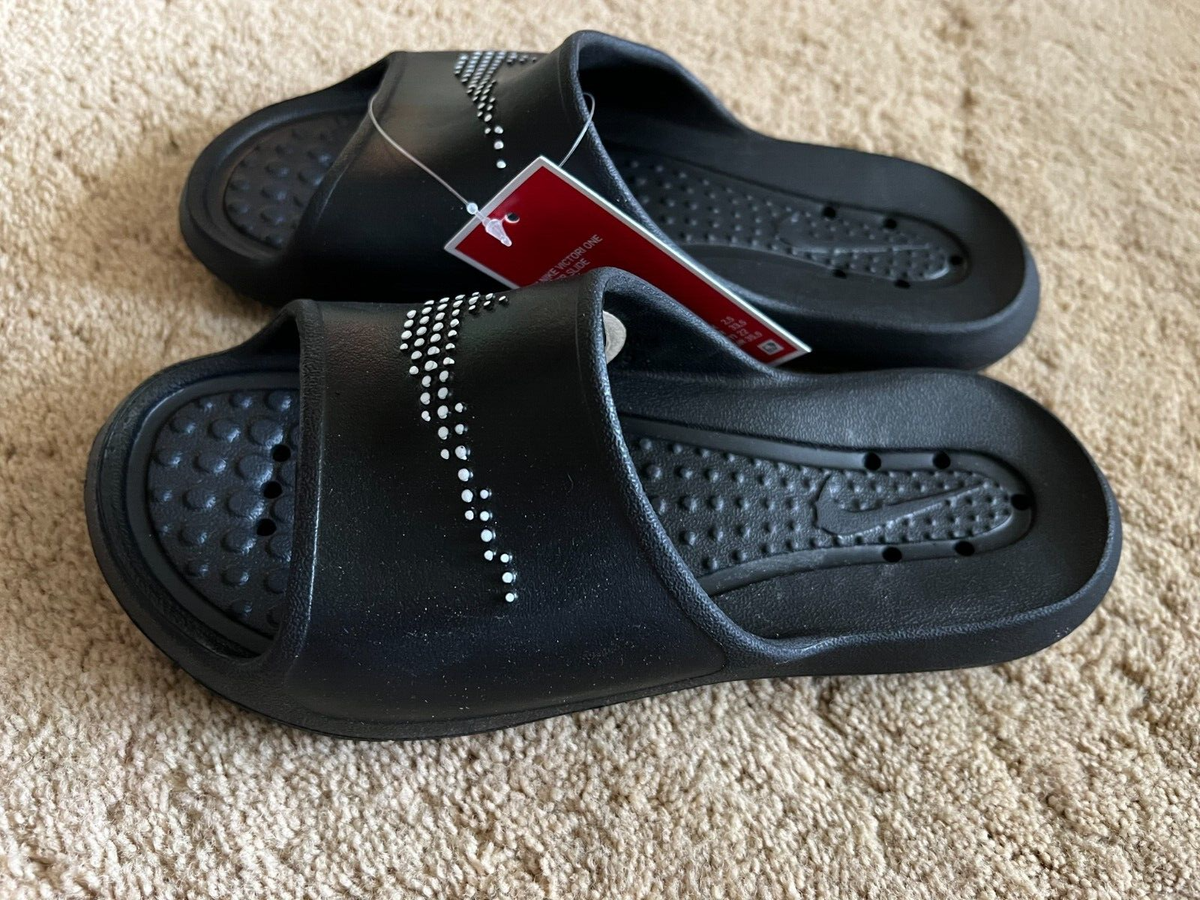 Nike Womens Victori One Shower Slide Black White Size 5 CZ7836-001