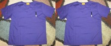 2 Pc Scrub Station Unisex Scrub Top With pocket Purple Sz M