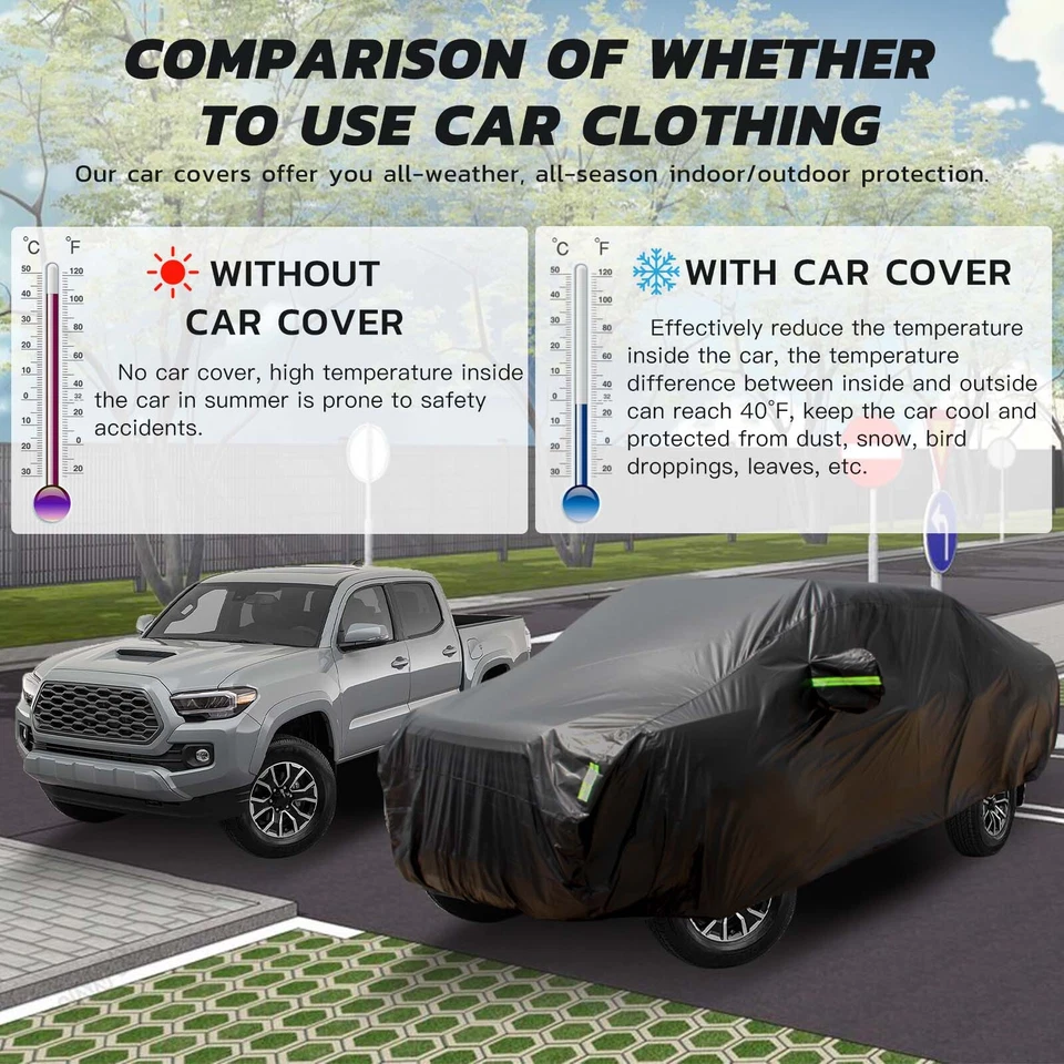 Car Full Pickup Truck Cover Outdoor Sun UV Rain Protection For Jeep Cherokee XJ Foto 2 de 4
