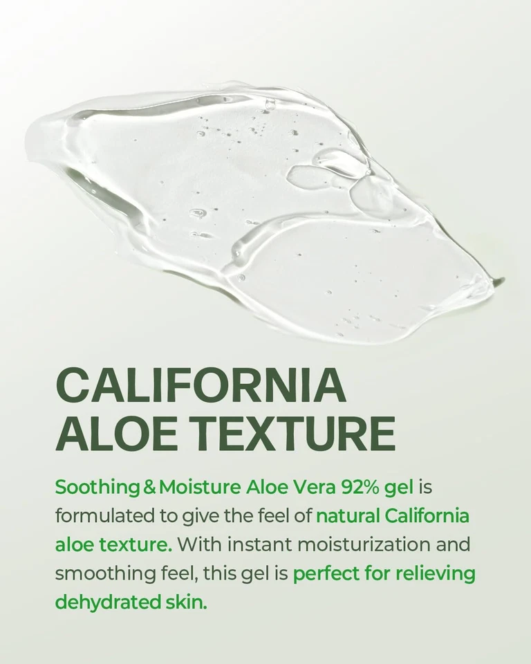 Nature Republic New Soothing Moisture Aloe Vera Gel 92 Percent Korean Cosmetics, - Image 3 of 4