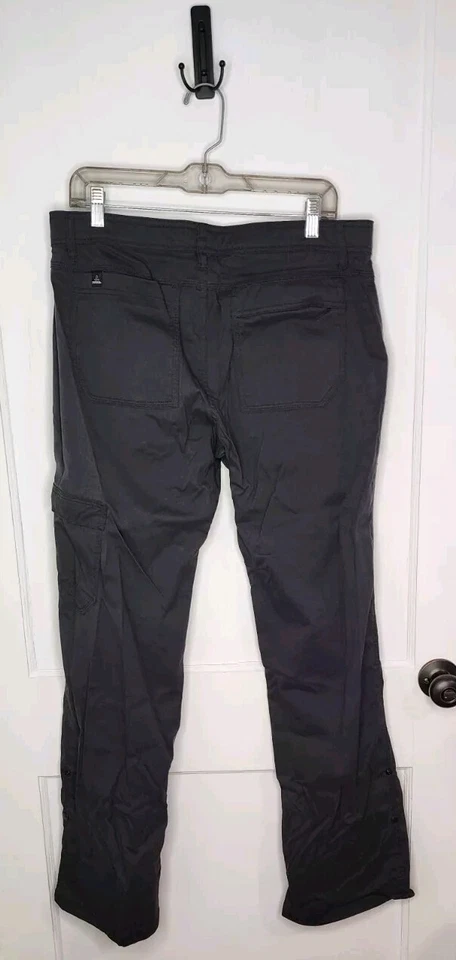 Pantalones cargo Prana elásticos Zion para hombre 34x31,5 (33x32) negros de nailon enrollables senderismo Foto 2 de 4