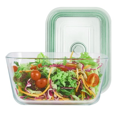 12 Cups/ 100 oz Large Glass Food Storage Baking Container with Lid  Roasting