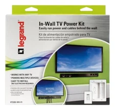 Legrand HT2202-WH-V1 In-Wall Flat Screen Power and Cable Concealment Kit