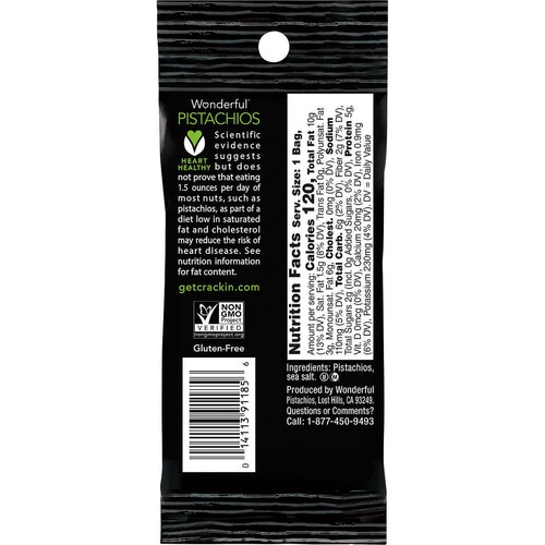 Wonderful Pistachios, Roasted & Salted, In-Shell, 1.5 oz, 24 ct - Picture 2 of 2