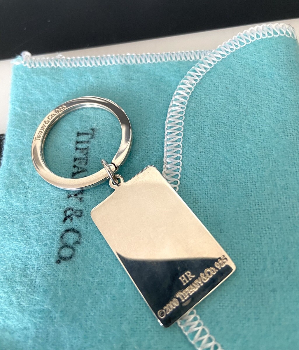 Tiffany & Co Welcome Mat Tag Key Chain Ring, *NEAR MINT