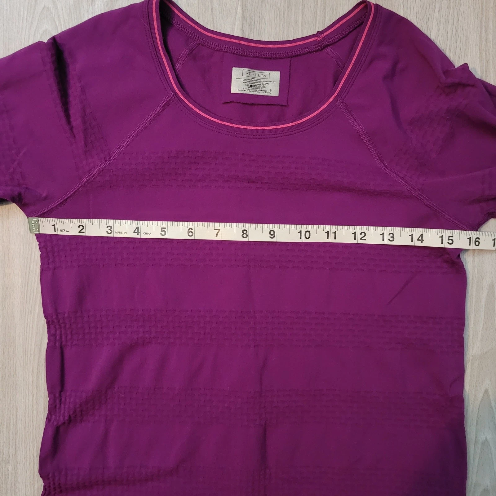 athleta purple pebble stripe long sleeve fitted shirt