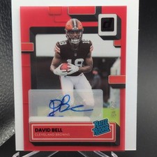 2022 Panini Clearly Donruss David Bell Rated Rookie Auto RC #82 Browns 35/49 red