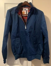 Baracuta G9 Harrington Jacket Womens Legion Blue XL  Plaid Lined Vintage
