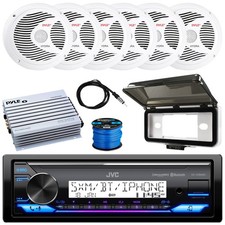 JVC KD-X38MBS Marine SiriusXM Ready Receiver, 6x 6.5" 150W Speaker, Amp, Antenna