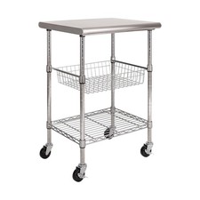 Seville Classics Prep Table 24x20in Stainless Steel NSF Cart