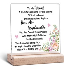 Friend Birthday Desk Decorative Sign for Best Friends Bestie Bff Acrylic Plaq...