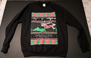 Demolition Ranch Christmas Holiday Sweater Medium Santa Grinch Bunker Branding 