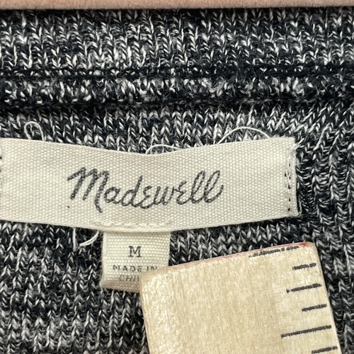 Madewell Shirt Womens Medium Gray Marled Crewneck Pullover Long Sleeve F5408 - Picture 3 of 10