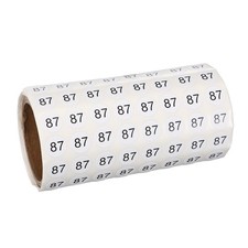 0.4" Small Round Number Stickers Roll, 1000 Pcs Circle Labels, Black Number 87