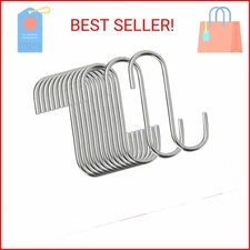 HTBMALL 40-Pack S Hooks - Stainless Steel Heavy Duty S Hooks for Hanging pots, P