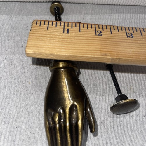 Vintage Heavy Solid Brass Hand Ball Door Knocker W/ Striker Victorian Early 1900 - Picture 9 of 9