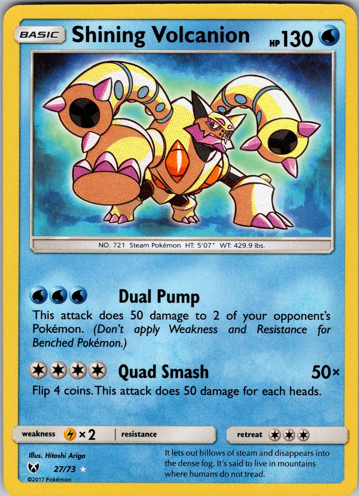 Shining Volcanion Holofoil 27/73 Shiny Holo Rare Shining Legends NM - TCG