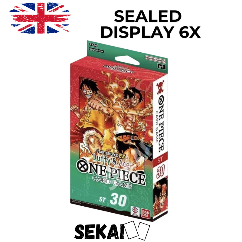 ONE PIECE STARTER DECK SEALED DISPLAY 6x ST30 LUFFY & ACE ENGLISH - ENG ST-30