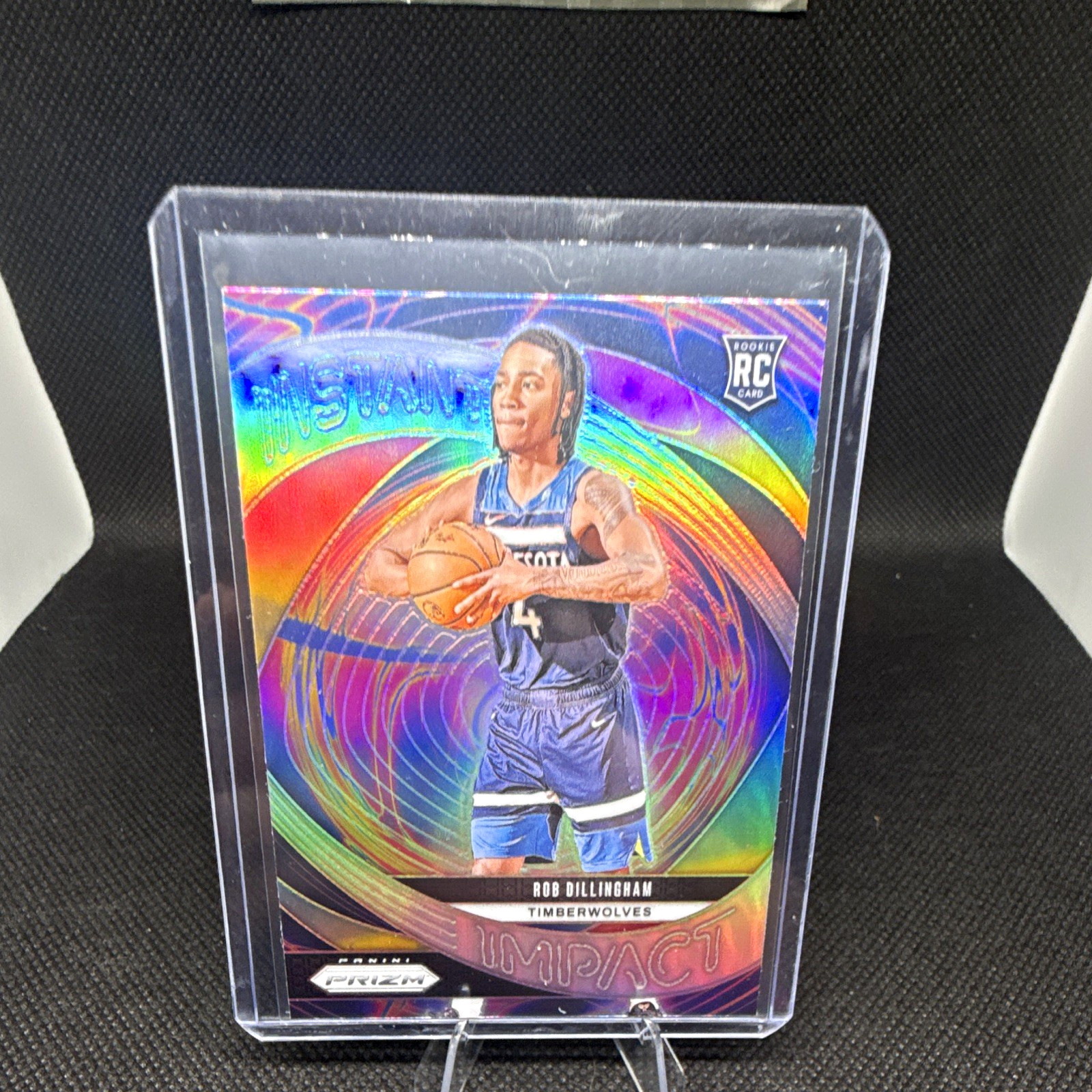 Panini 2024-25 Prizm Impact Rob Dillingham RC Insert #8 Minnesota Timberwolves