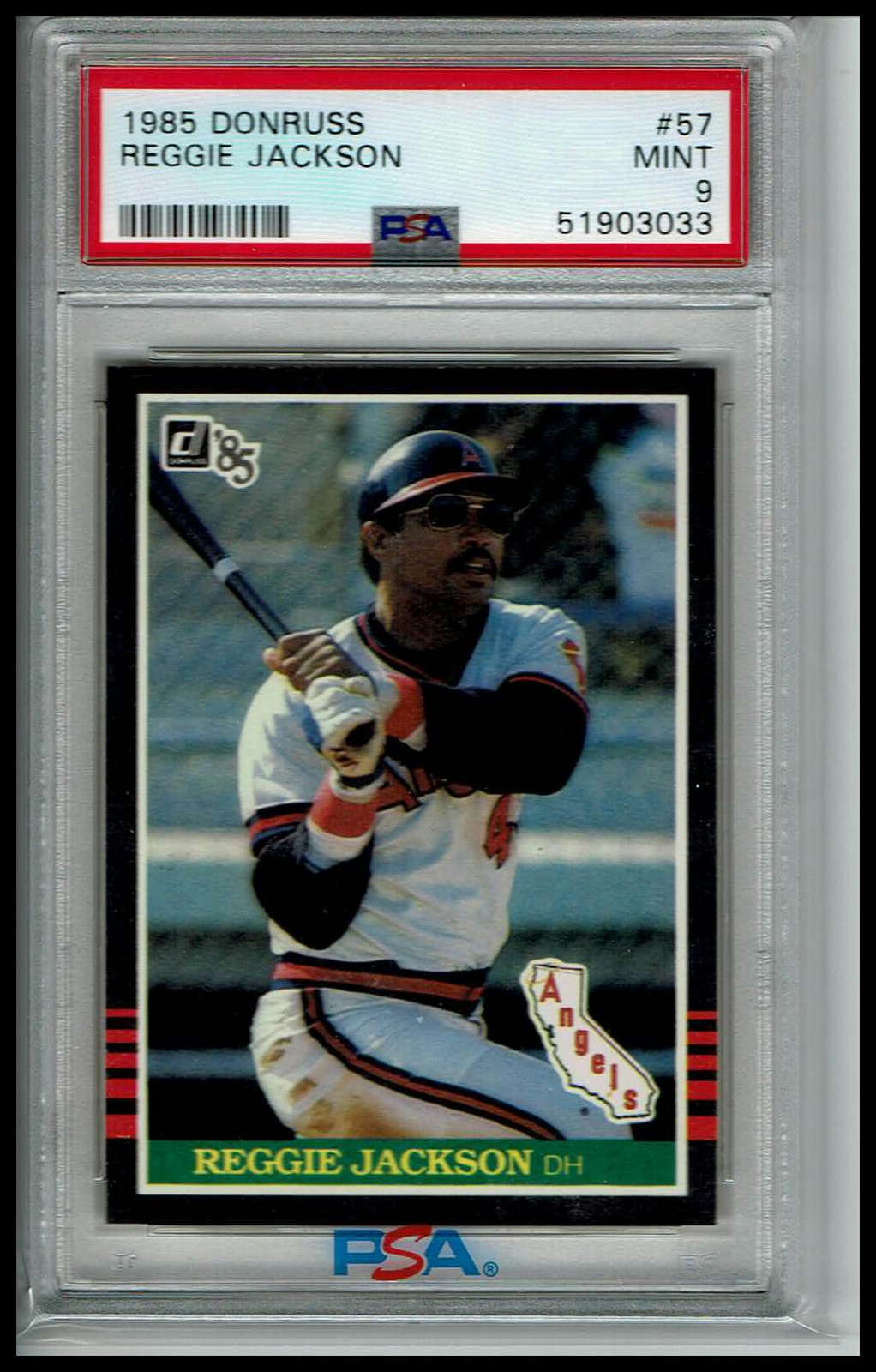 1985 Donruss #57 Reggie Jackson PSA 9