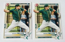 (2) Mason Miller 2021 Bowman Draft 1st Bowman Card & 1st Edition RC PADRES BD-85