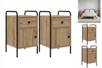 Nachttisch 2 Stk. Artisan-Eiche 35X36,5X61 Cm Holzwerkstoff