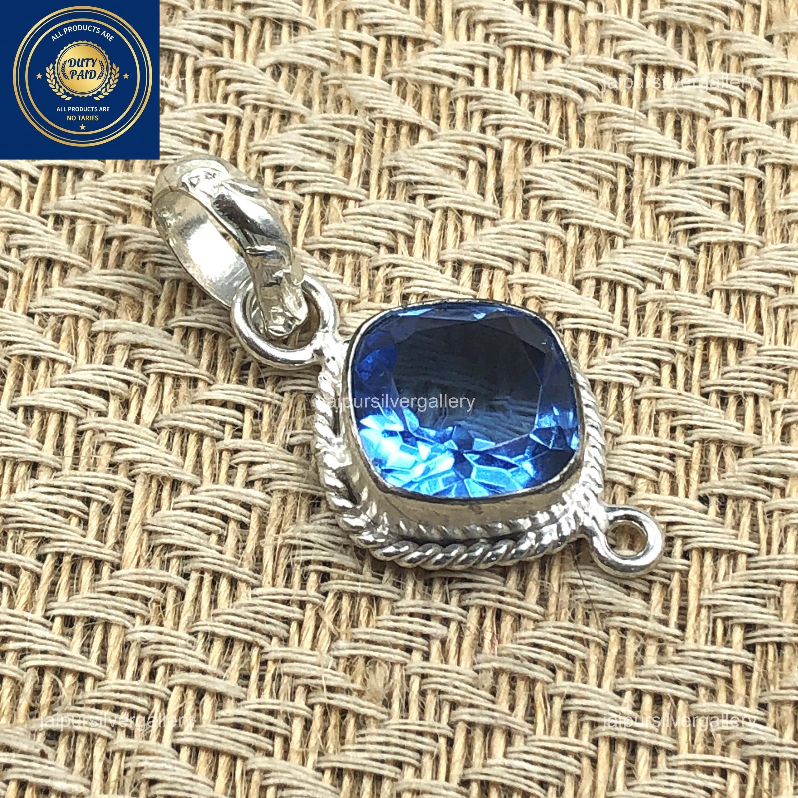 TANZANITE Stone December Birth Bezel Wife Trendy Pendant Jewelry Sterling Silver