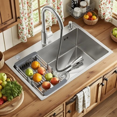 #ad Kitchen Sink 25X17X8quot; Drop in Stainless Steel Single Bowl Top Mount Workstation $88.99